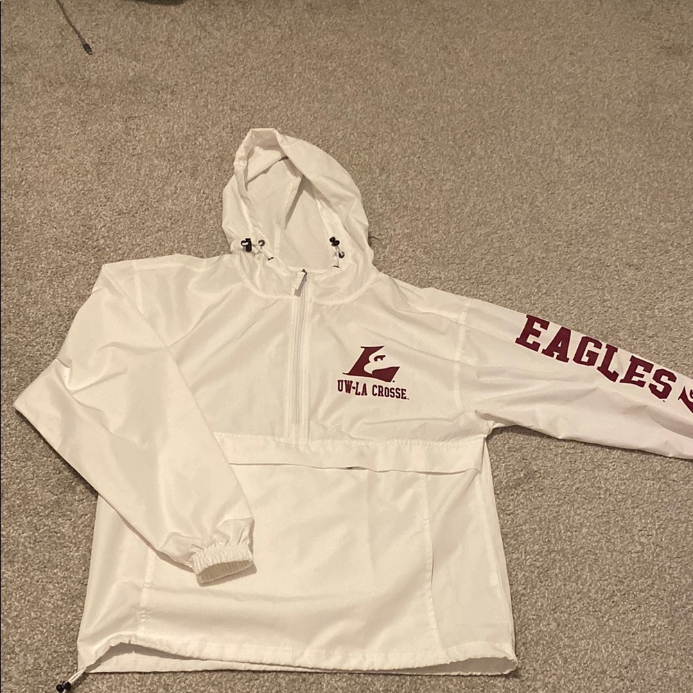 UW-La Crosse White Hoodie with Maroon Print